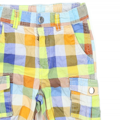 H&M Boys Multicoloured Check  Cargo Shorts Size 6 Years