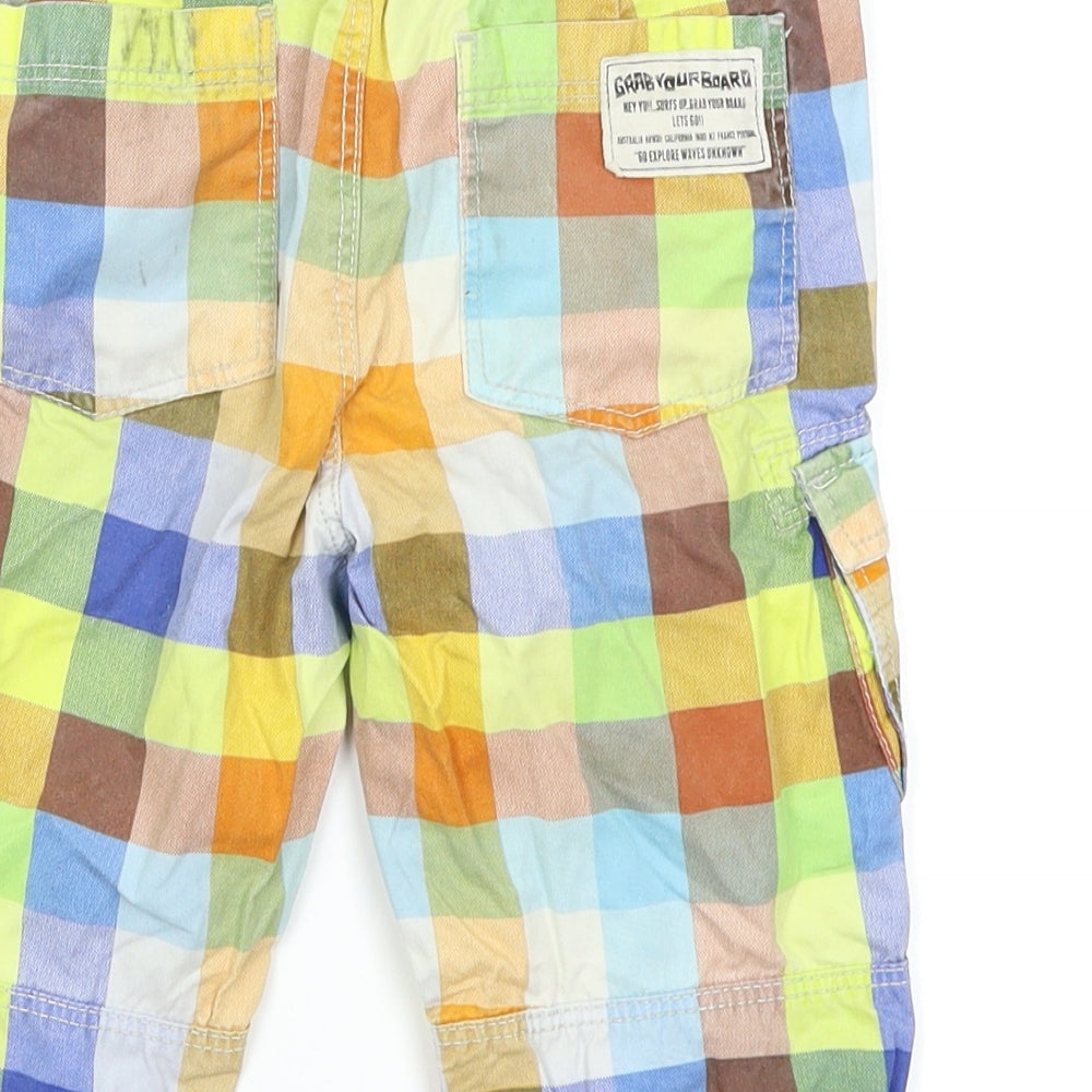 H&M Boys Multicoloured Check  Cargo Shorts Size 6 Years
