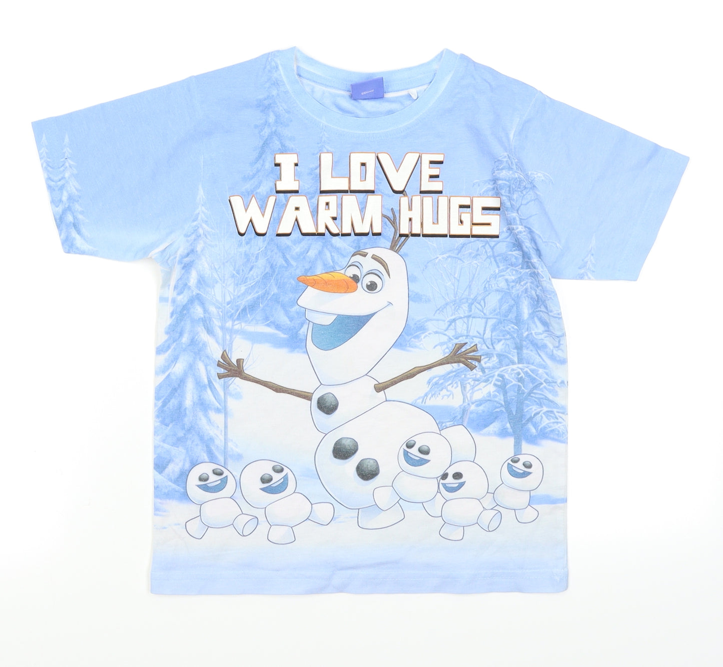 Frozen Girls Blue   Basic T-Shirt Size 6 Years  - Frozen Olaf