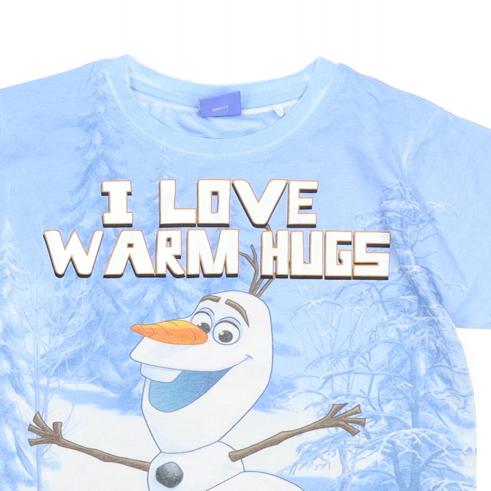 Frozen Girls Blue   Basic T-Shirt Size 6 Years  - Frozen Olaf