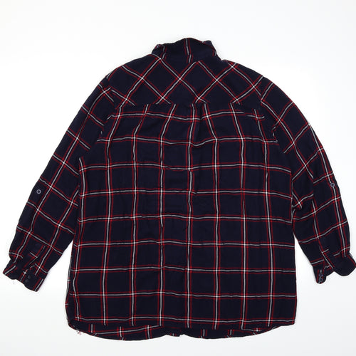 Limited Edition Womens Blue Plaid  Basic Button-Up Size 18