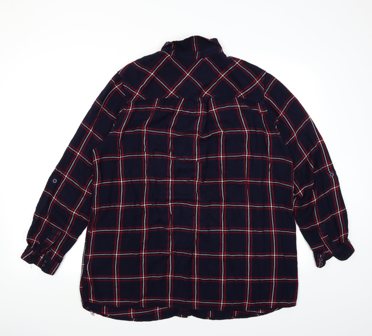 Limited Edition Womens Blue Plaid  Basic Button-Up Size 18