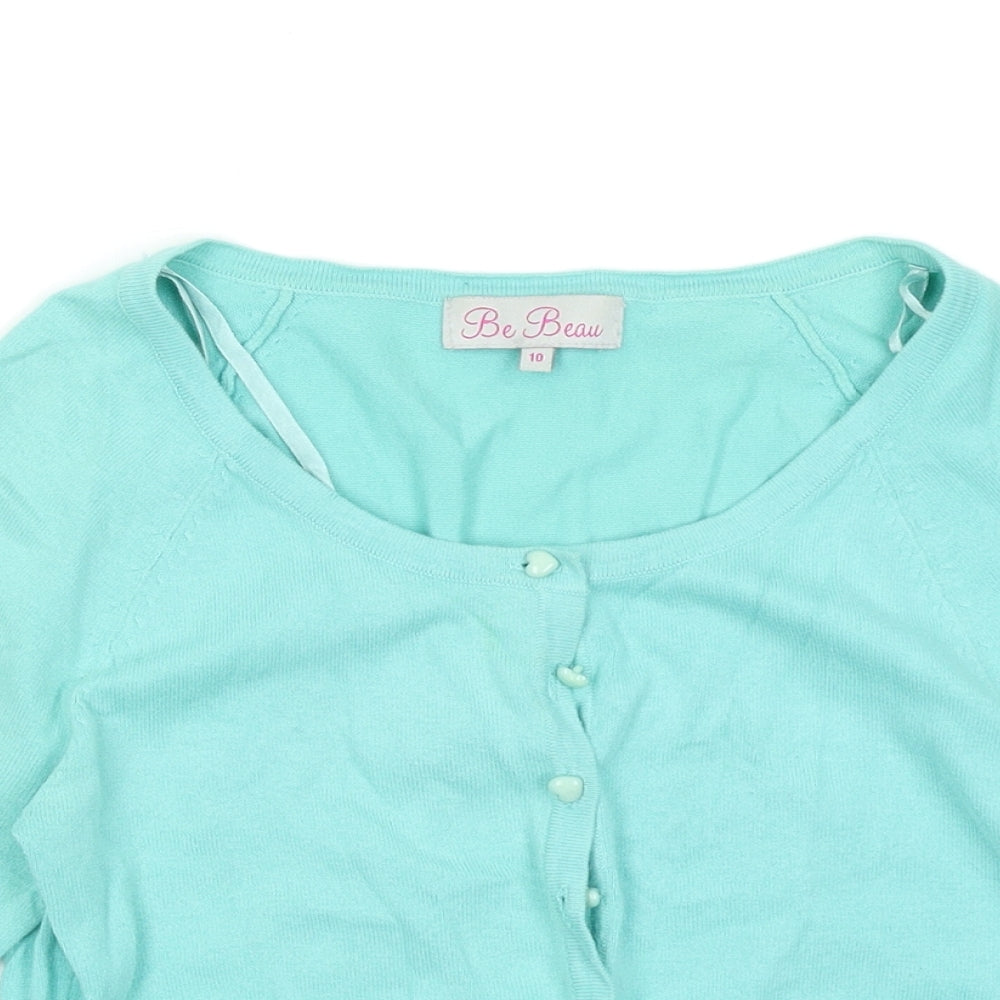 Be Beau Womens Blue   Cardigan Jumper Size 10
