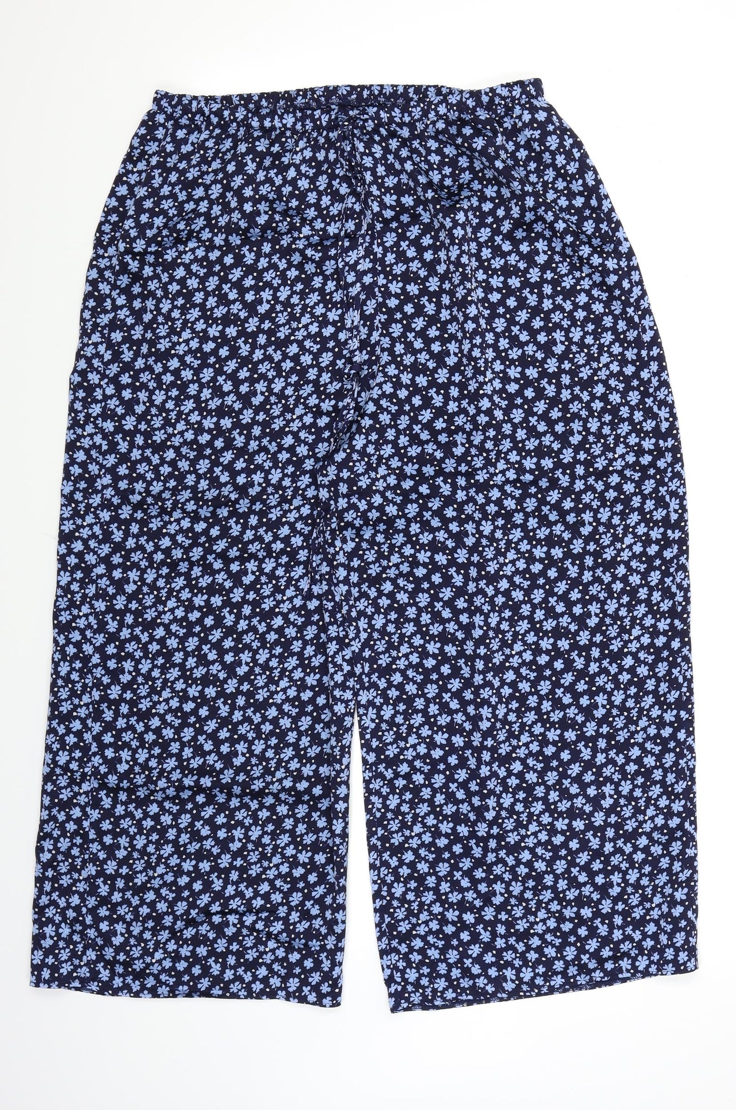 George Womens Blue Floral  Trousers  Size 12 L23 in
