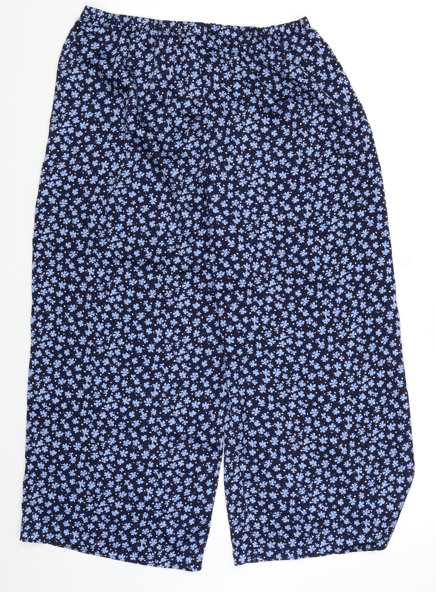 George Womens Blue Floral  Trousers  Size 12 L23 in