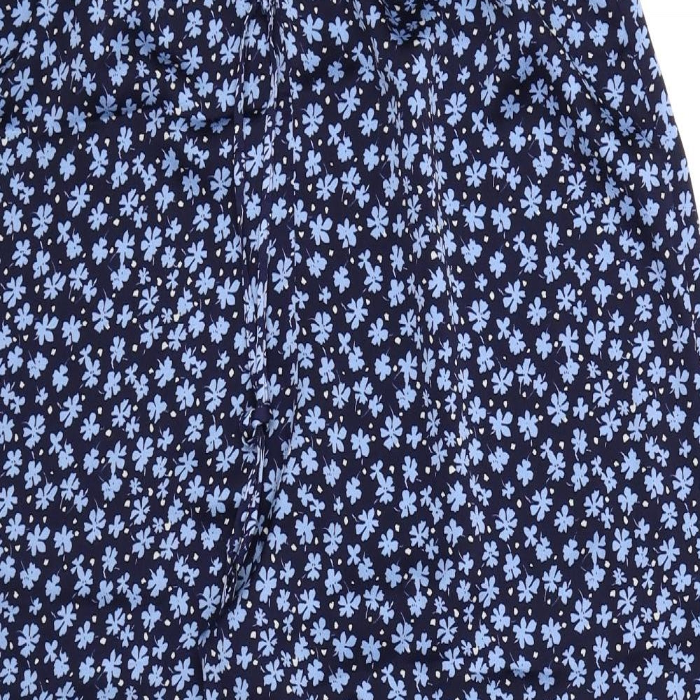 George Womens Blue Floral  Trousers  Size 12 L23 in