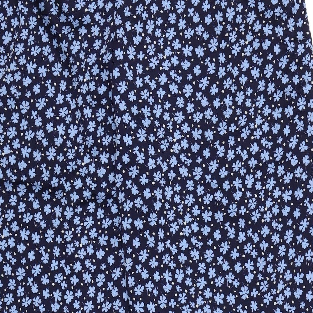George Womens Blue Floral  Trousers  Size 12 L23 in