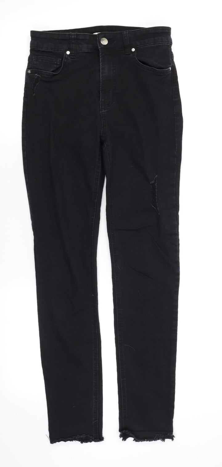 H&M Womens Black  Denim Skinny Jeans Size 6 L26 in