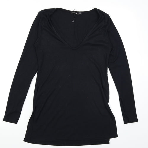 Boohoo Womens Black   Basic T-Shirt Size 10