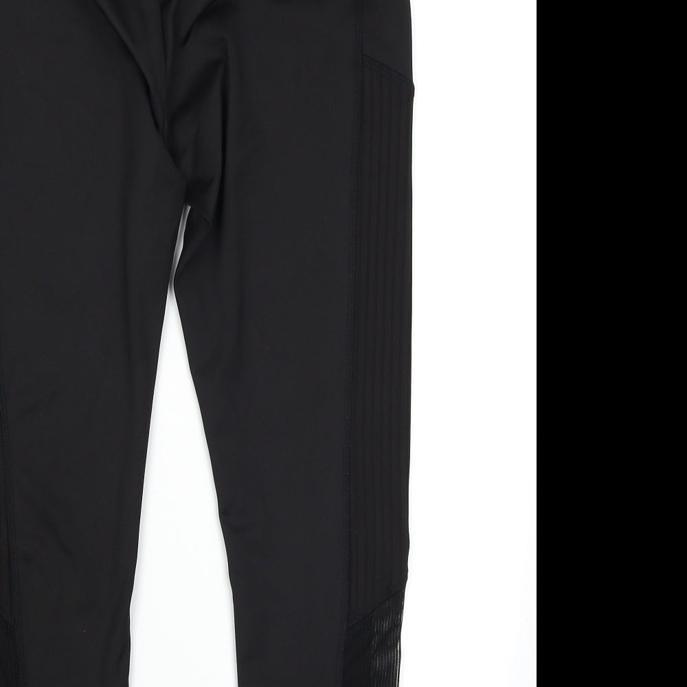 Workout Womens Black   Compression Leggings Size L L23 in