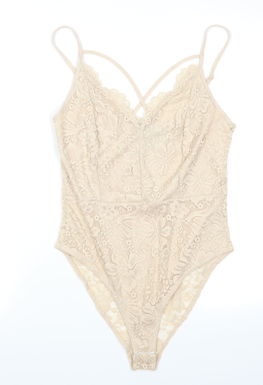 New Look Womens Ivory   Bodysuit One-Piece Size 14  - Lace