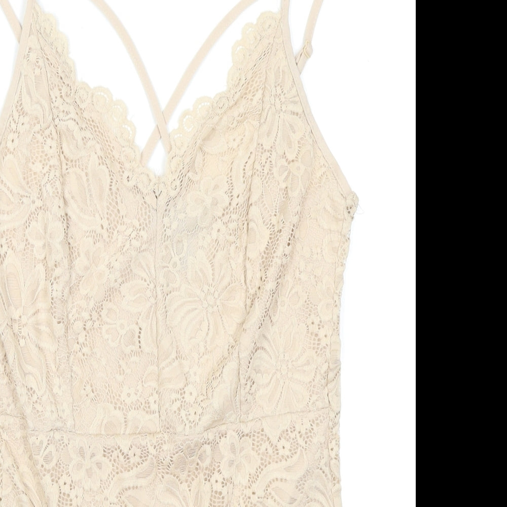 New Look Womens Ivory   Bodysuit One-Piece Size 14  - Lace