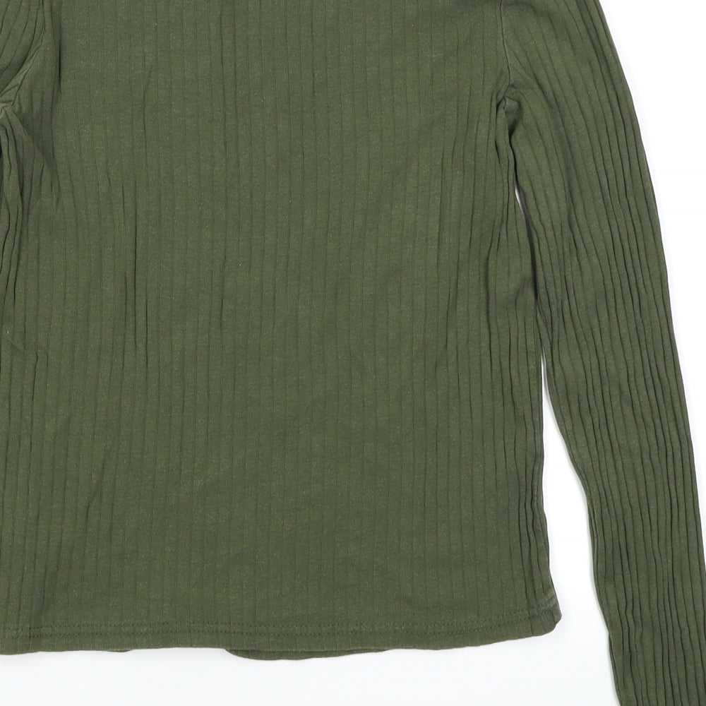 River Island Womens Green   Basic T-Shirt Size 12  - Ribbed