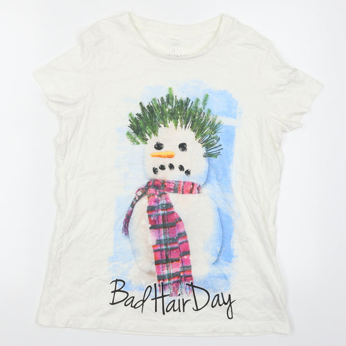 NEXT Mens White    T-Shirt Size M  - Snowman