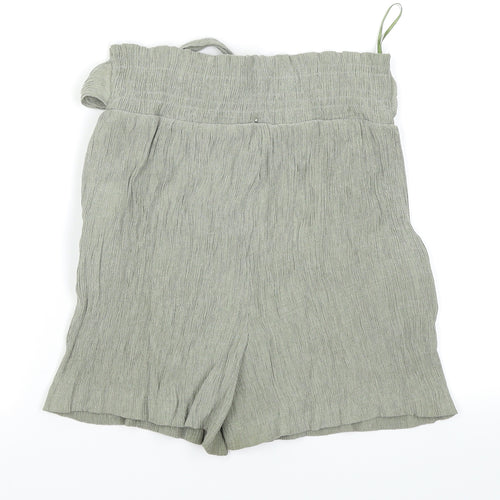 New Look Womens Green   Paperbag Shorts Size 12