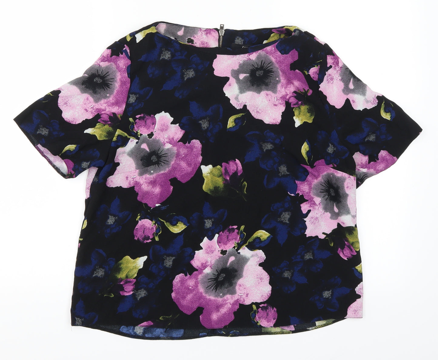 George Womens Pink Floral  Basic Blouse Size 16  - Black, Blue and Pink