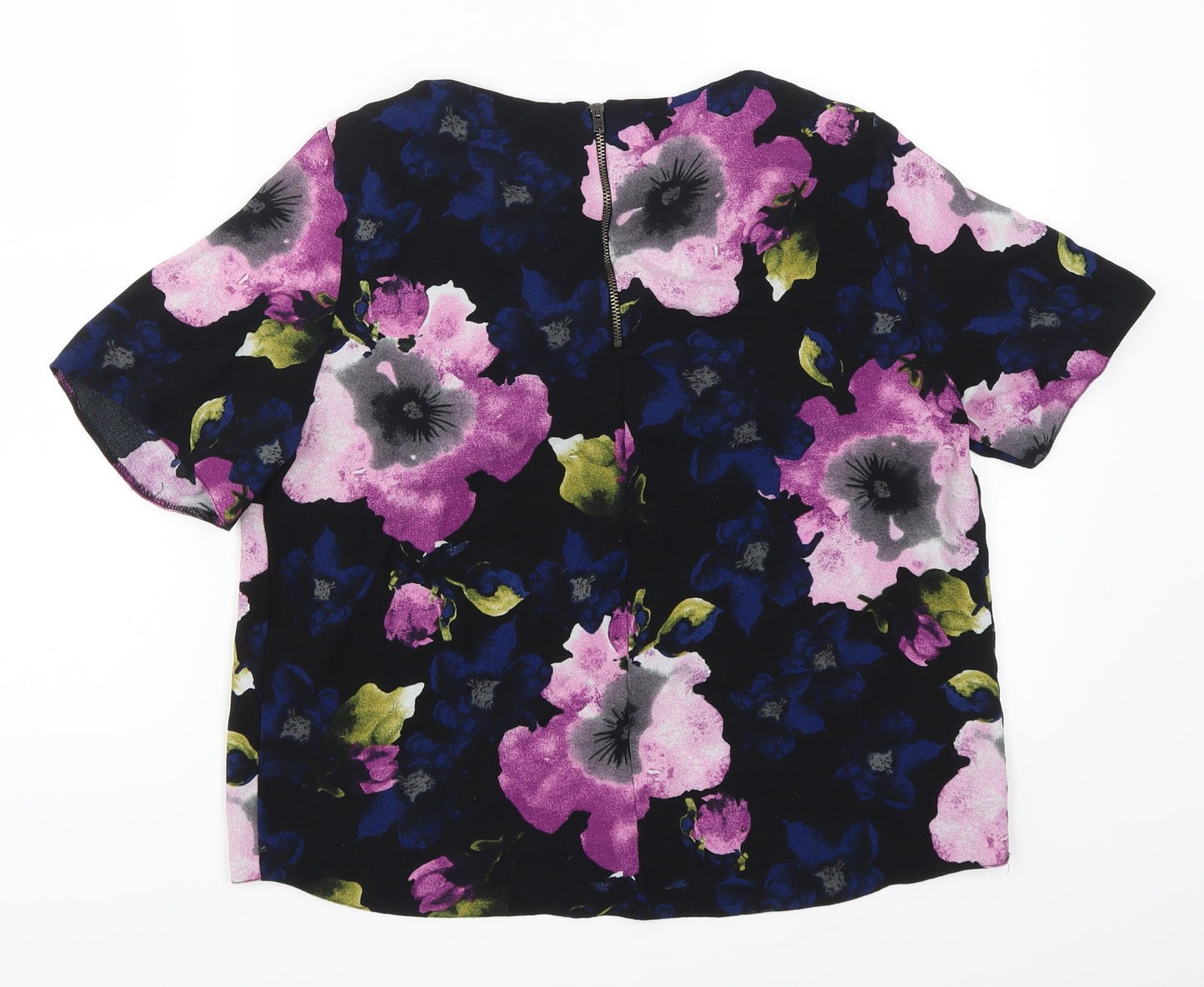 George Womens Pink Floral  Basic Blouse Size 16  - Black, Blue and Pink