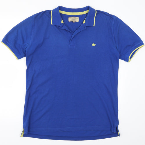 Brave Soul Mens Blue    Polo Size L