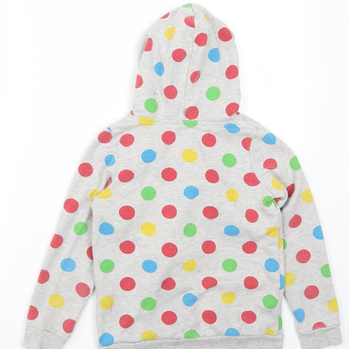 George Girls Grey Polka Dot  Pullover Hoodie Size 9-10 Years  - Pudsey Power Pom Poms