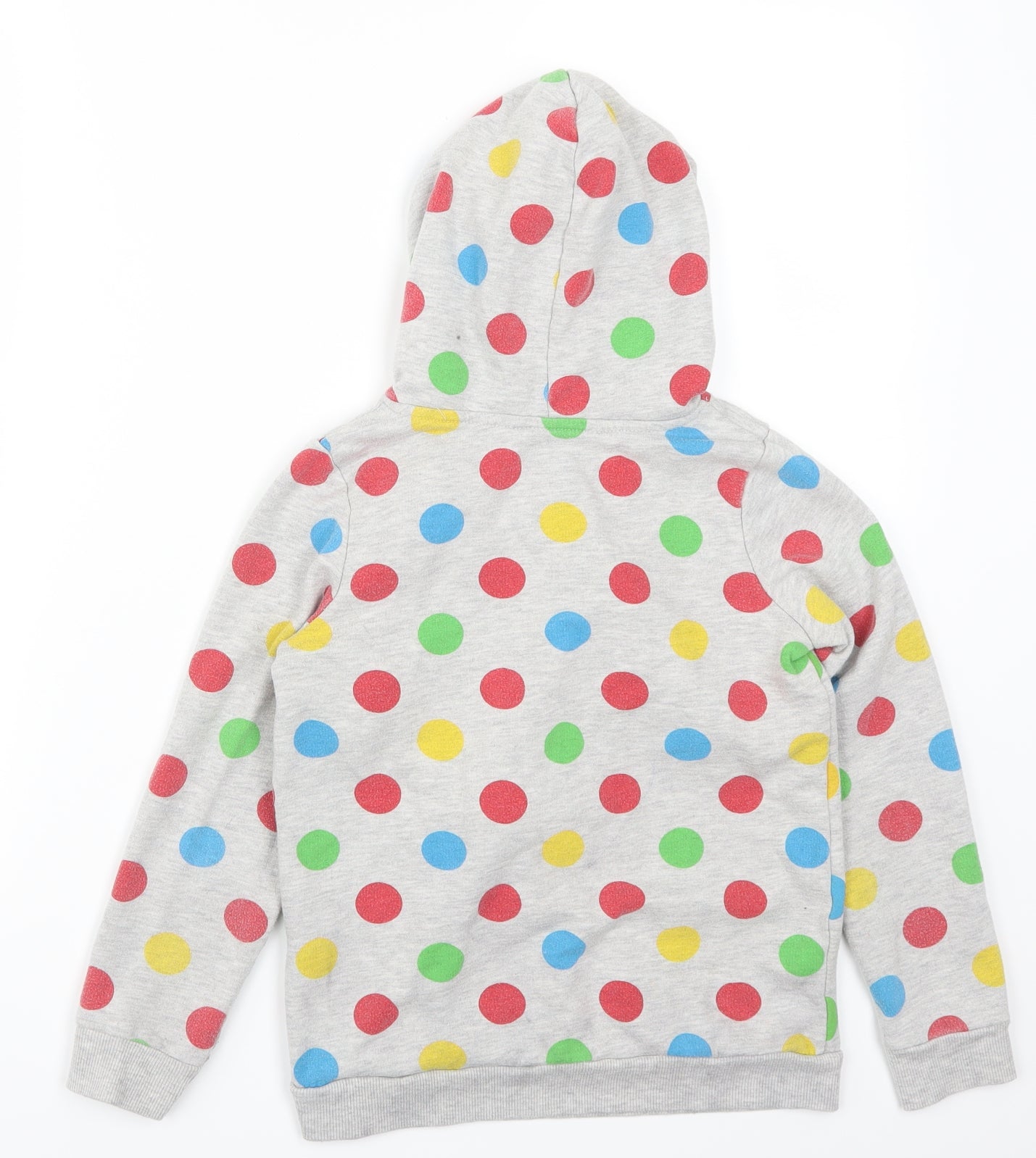 George Girls Grey Polka Dot  Pullover Hoodie Size 9-10 Years  - Pudsey Power Pom Poms