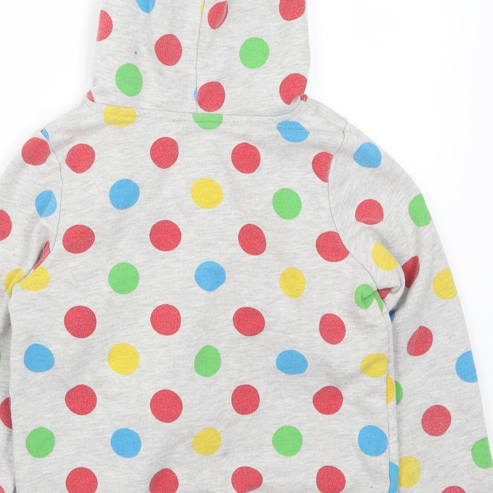 George Girls Grey Polka Dot  Pullover Hoodie Size 9-10 Years  - Pudsey Power Pom Poms