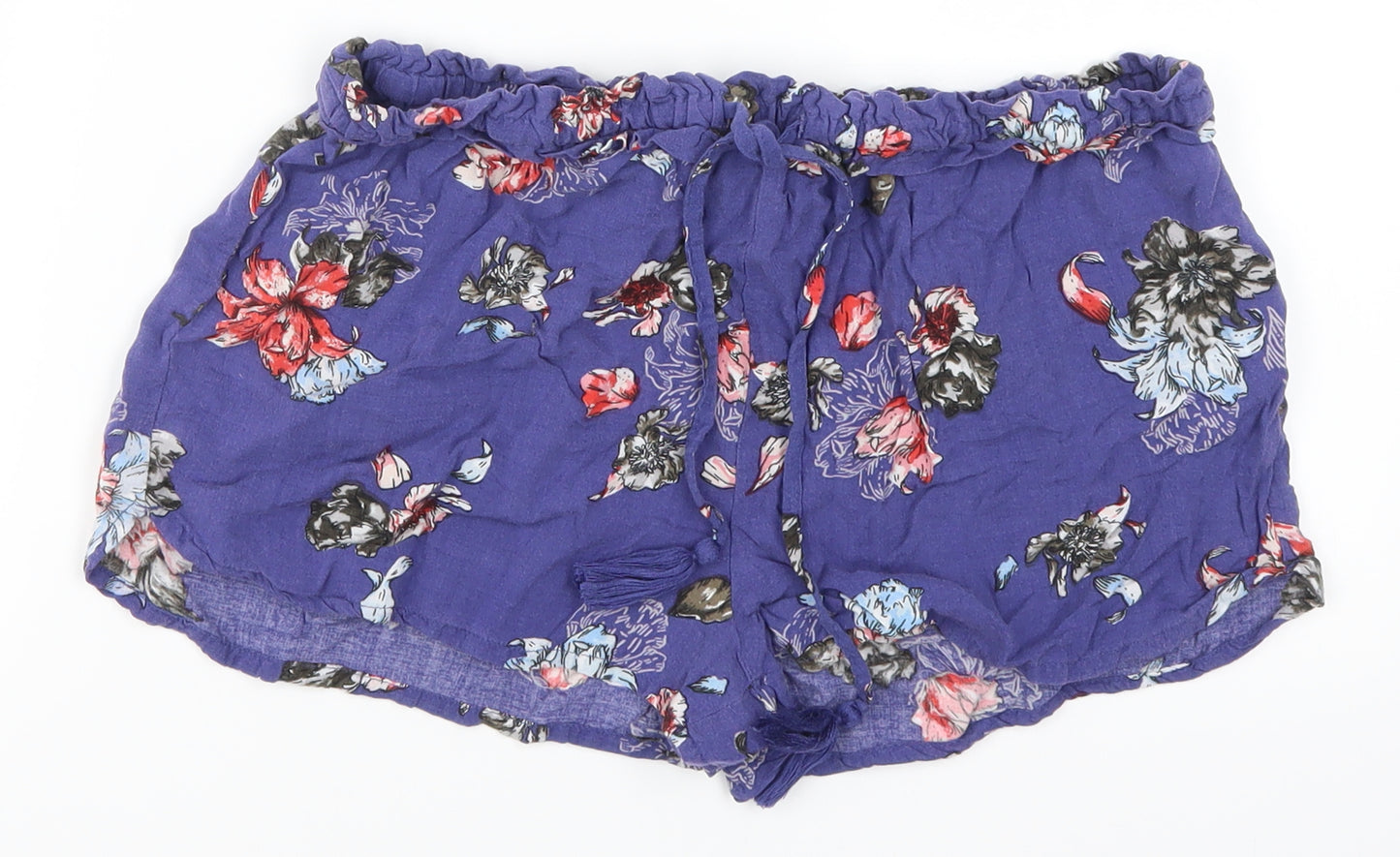 Primark Womens Purple Floral  Hot Pants Shorts Size 10