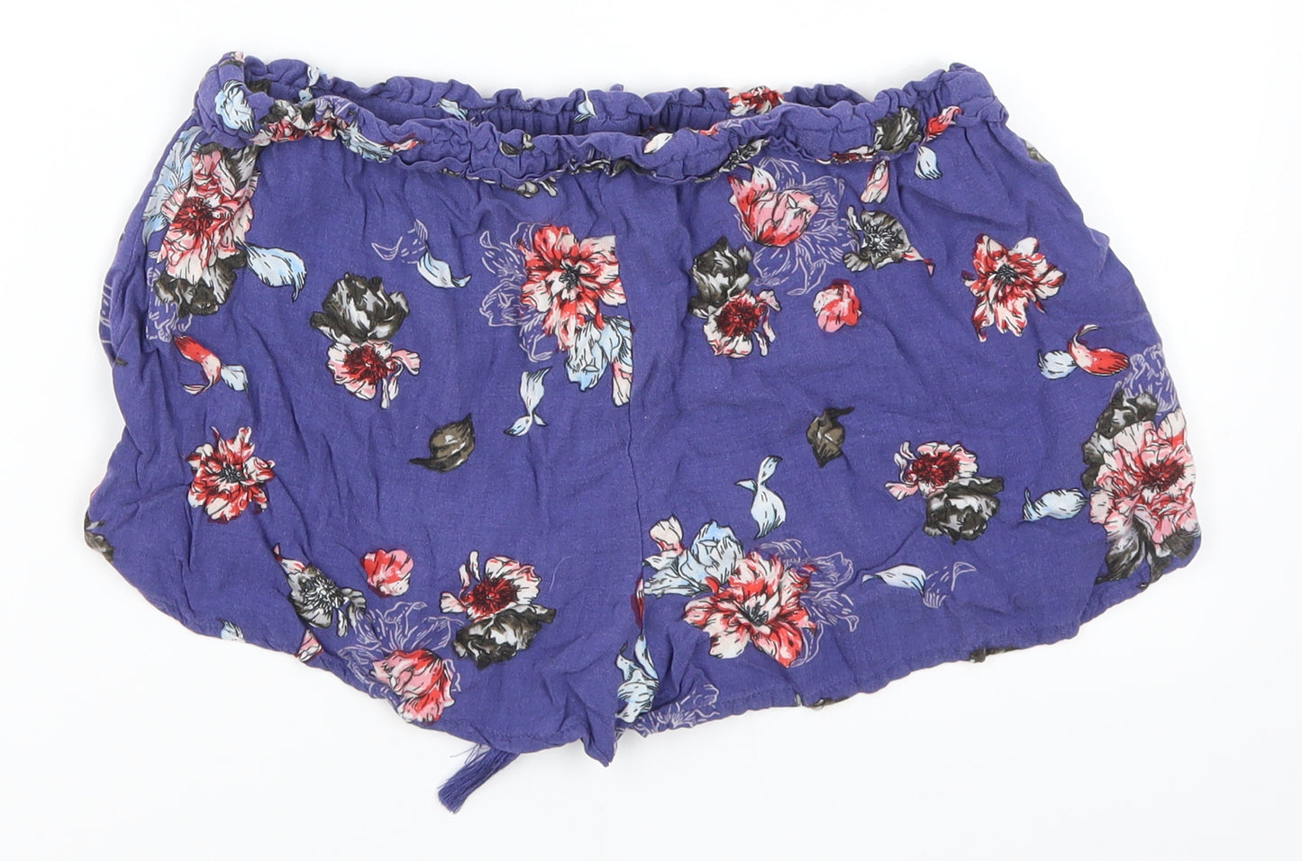 Primark Womens Purple Floral  Hot Pants Shorts Size 10