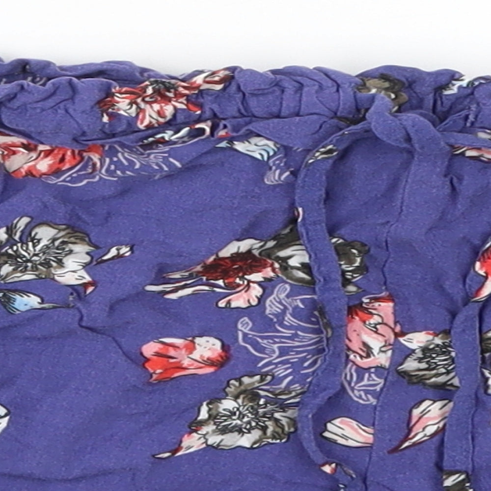 Primark Womens Purple Floral  Hot Pants Shorts Size 10