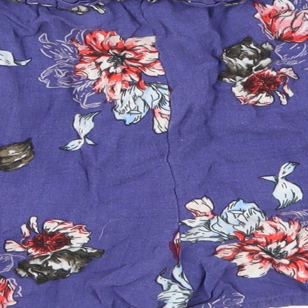 Primark Womens Purple Floral  Hot Pants Shorts Size 10
