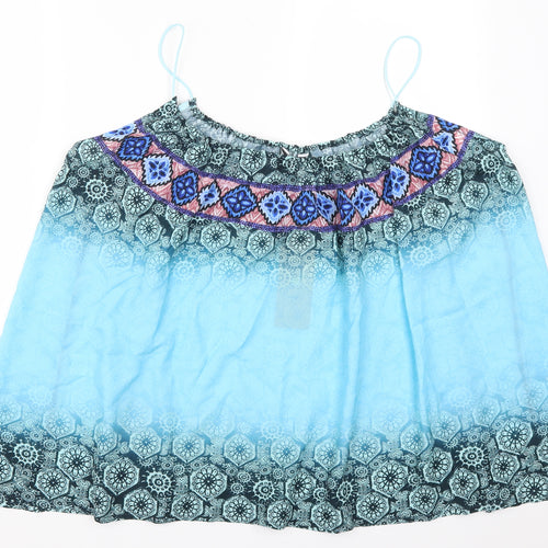 Tendency Womens Blue Geometric  Basic Tank Size L