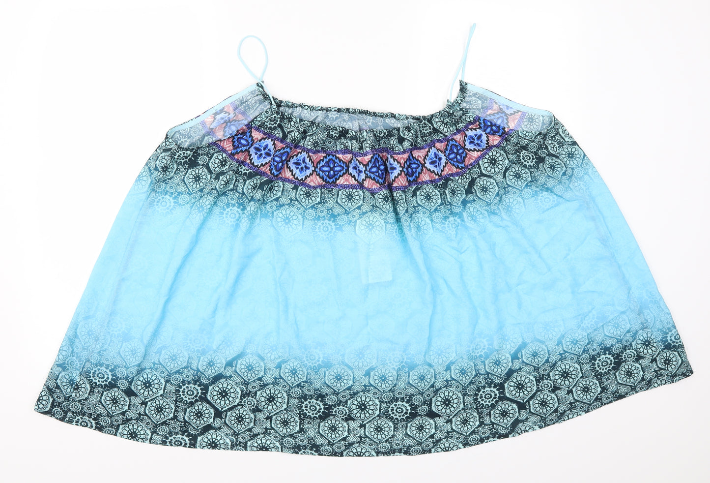Tendency Womens Blue Geometric  Basic Tank Size L