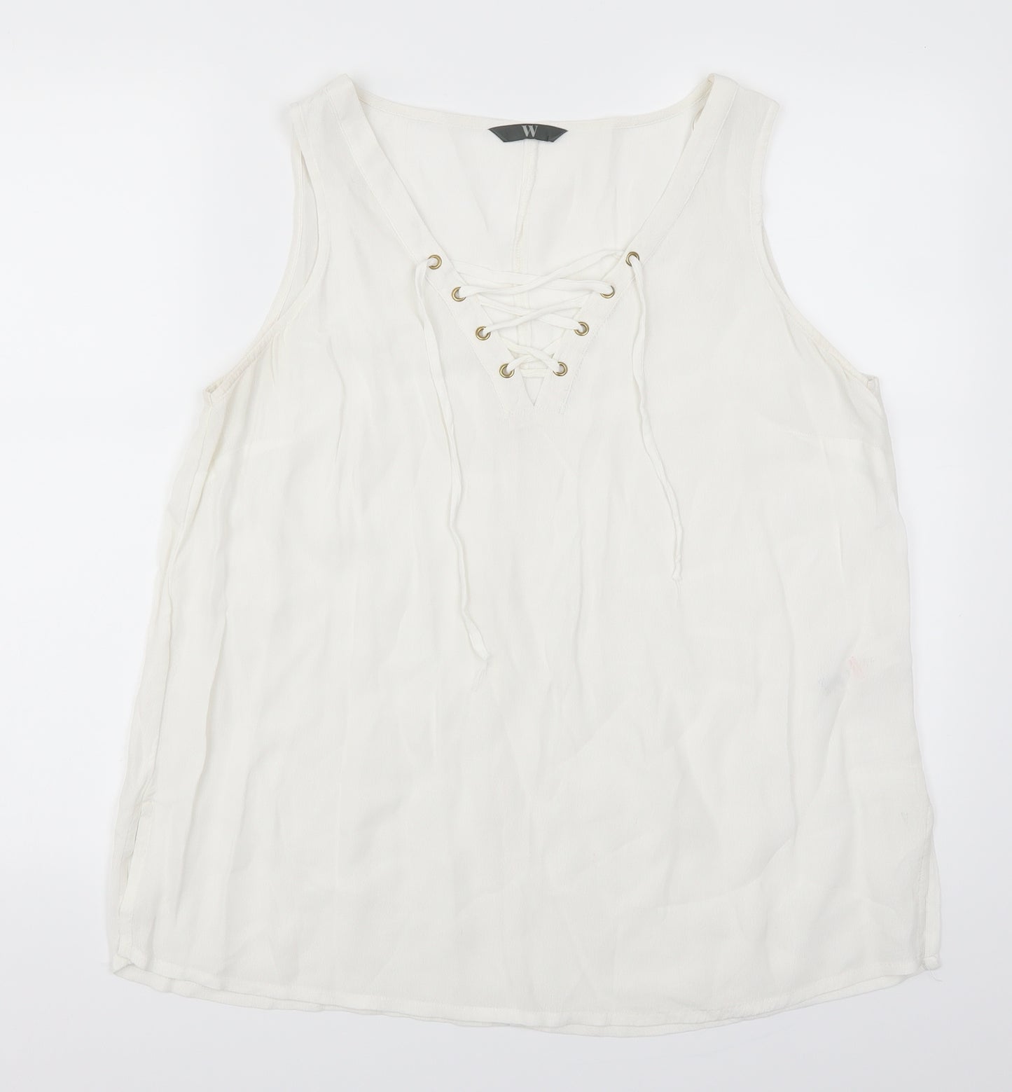 BHS Womens White   Basic T-Shirt Size 14