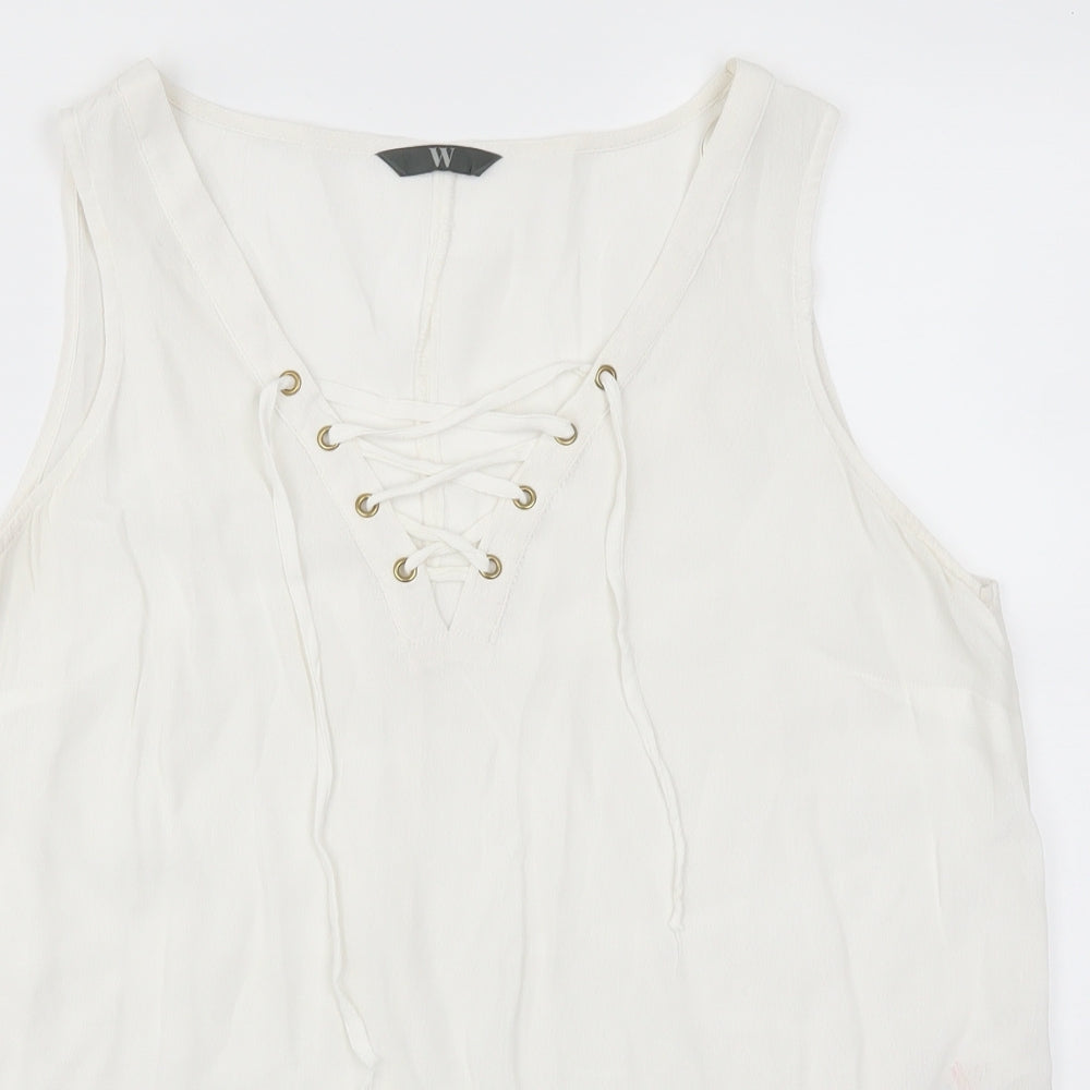 BHS Womens White   Basic T-Shirt Size 14
