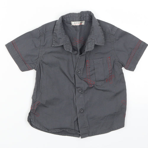 George Boys Grey   Basic Button-Up Size 12-18 Months