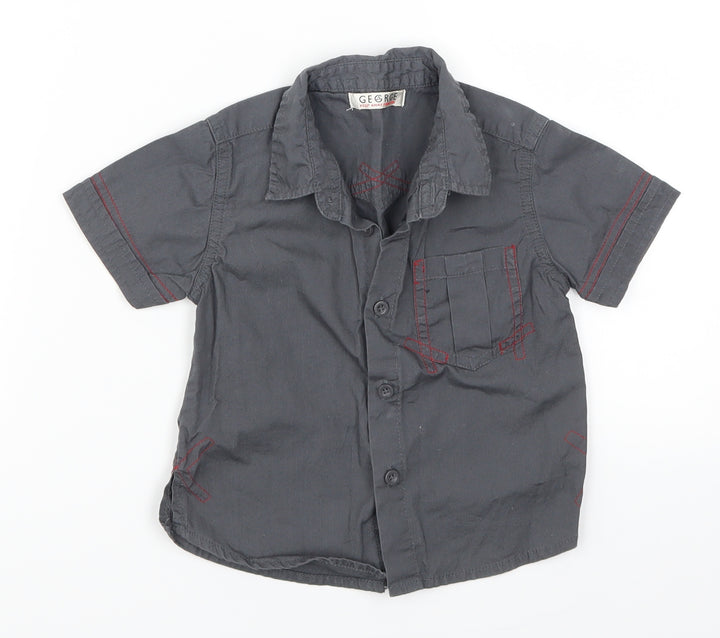 George Boys Grey Basic Button-Up Size 12-18 Months