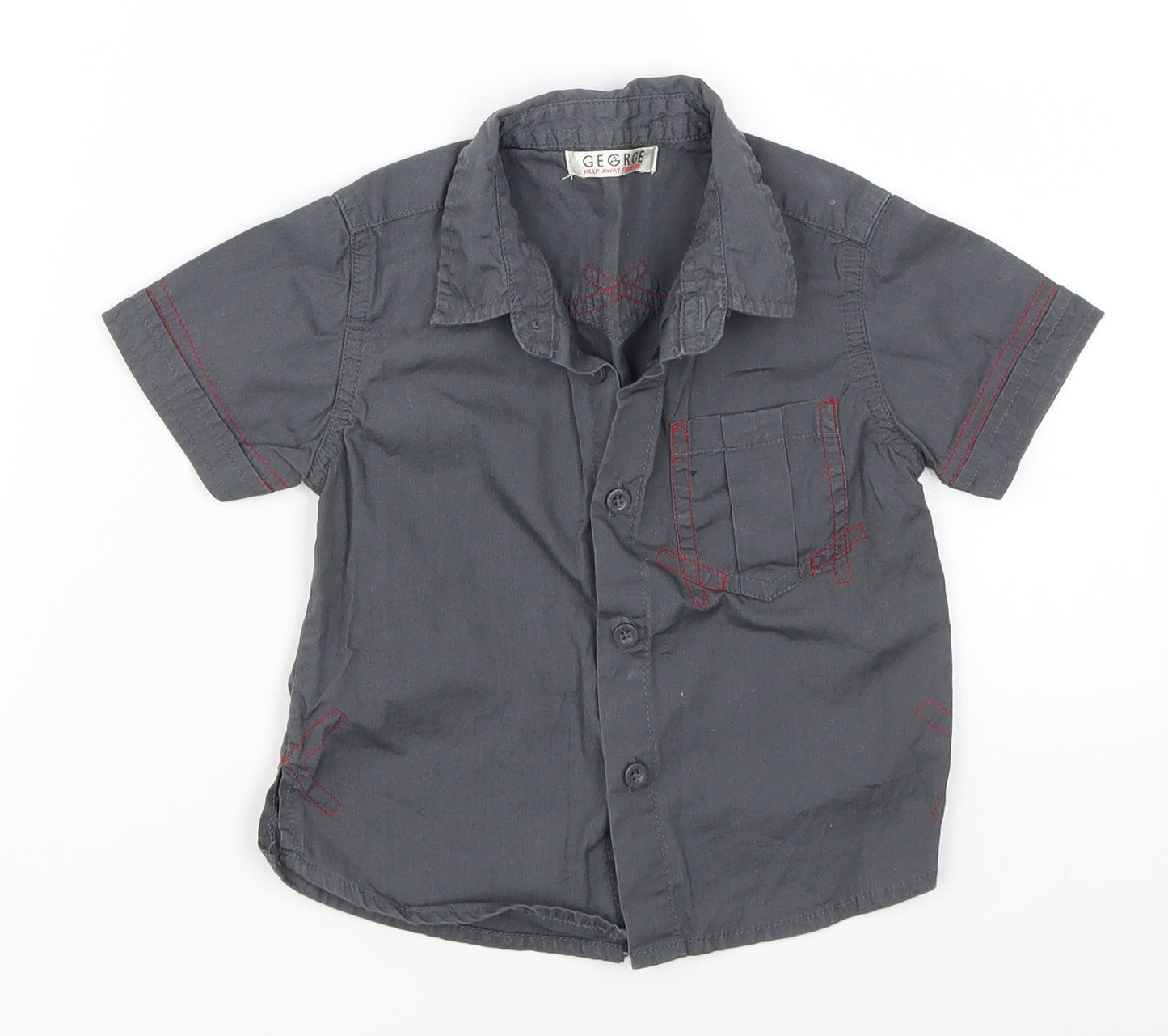 George Boys Grey   Basic Button-Up Size 12-18 Months