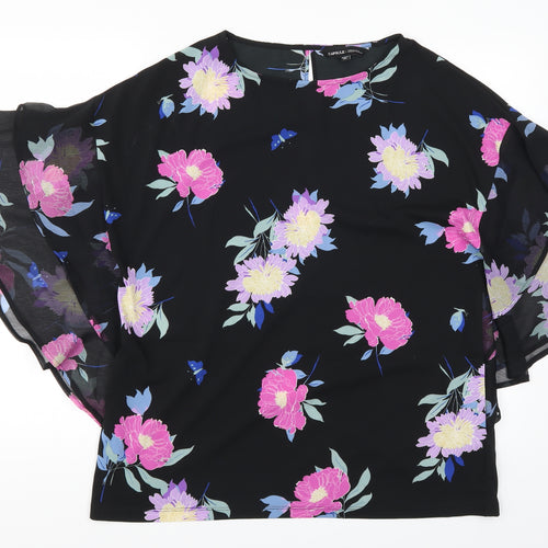 Capsule Womens Purple Floral  Basic Blouse Size 12