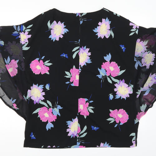 Capsule Womens Purple Floral  Basic Blouse Size 12