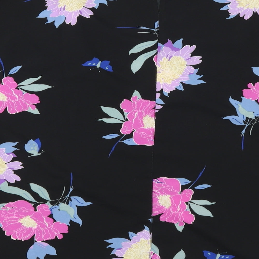 Capsule Womens Purple Floral  Basic Blouse Size 12