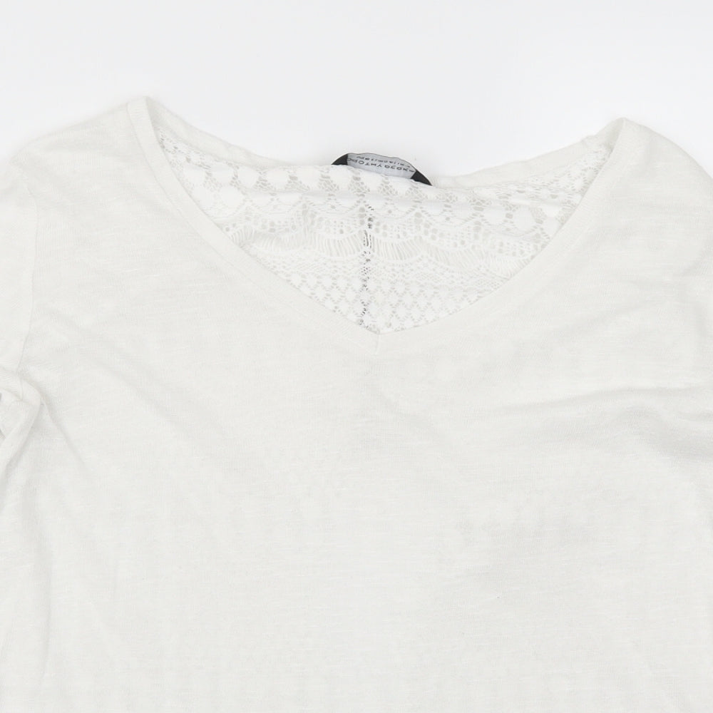 Dorothy Perkins Womens White  Lace Basic T-Shirt Size 14