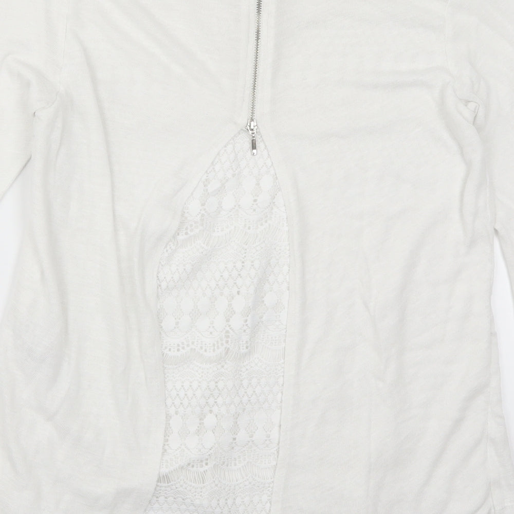 Dorothy Perkins Womens White  Lace Basic T-Shirt Size 14