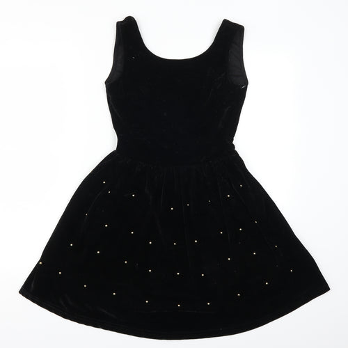 Hearts & Bows Womens Black Polka Dot  Skater Dress  Size 6