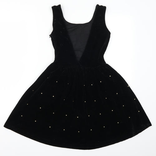 Hearts & Bows Womens Black Polka Dot  Skater Dress  Size 6