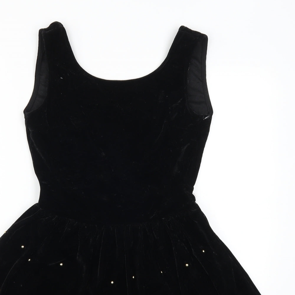 Hearts & Bows Womens Black Polka Dot  Skater Dress  Size 6