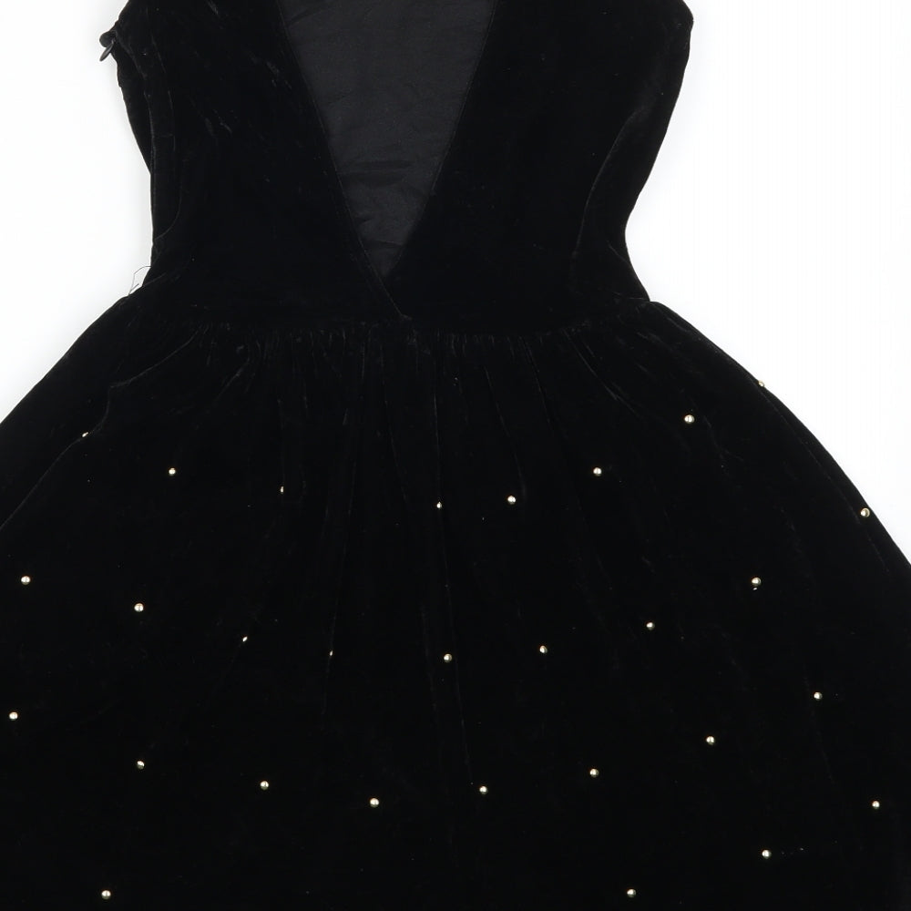 Hearts & Bows Womens Black Polka Dot  Skater Dress  Size 6