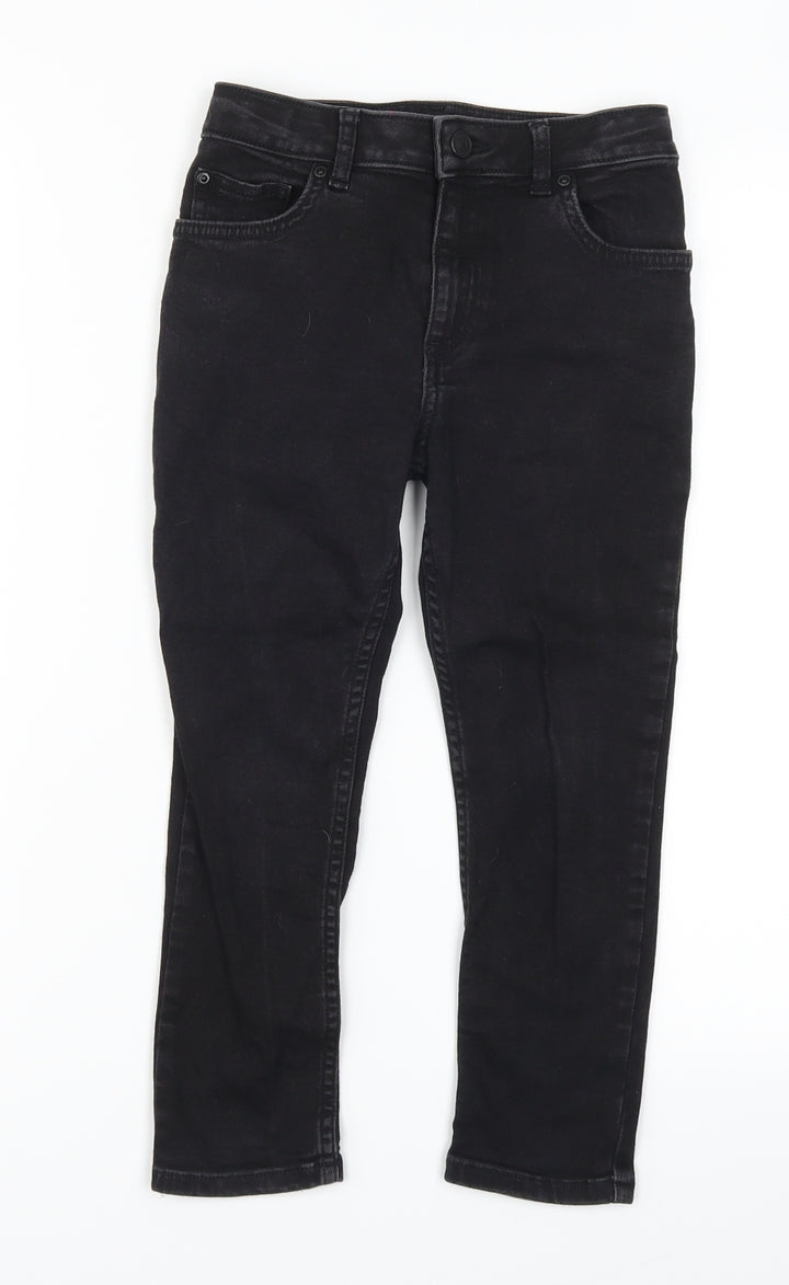 River Island Girls Black  Denim Skinny Jeans Size 7 Years