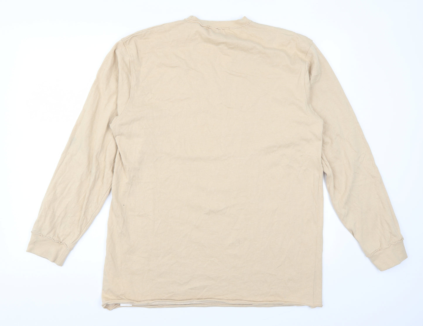 Mennace Mens Beige   Pullover Sweatshirt Size M  - Distressed Look