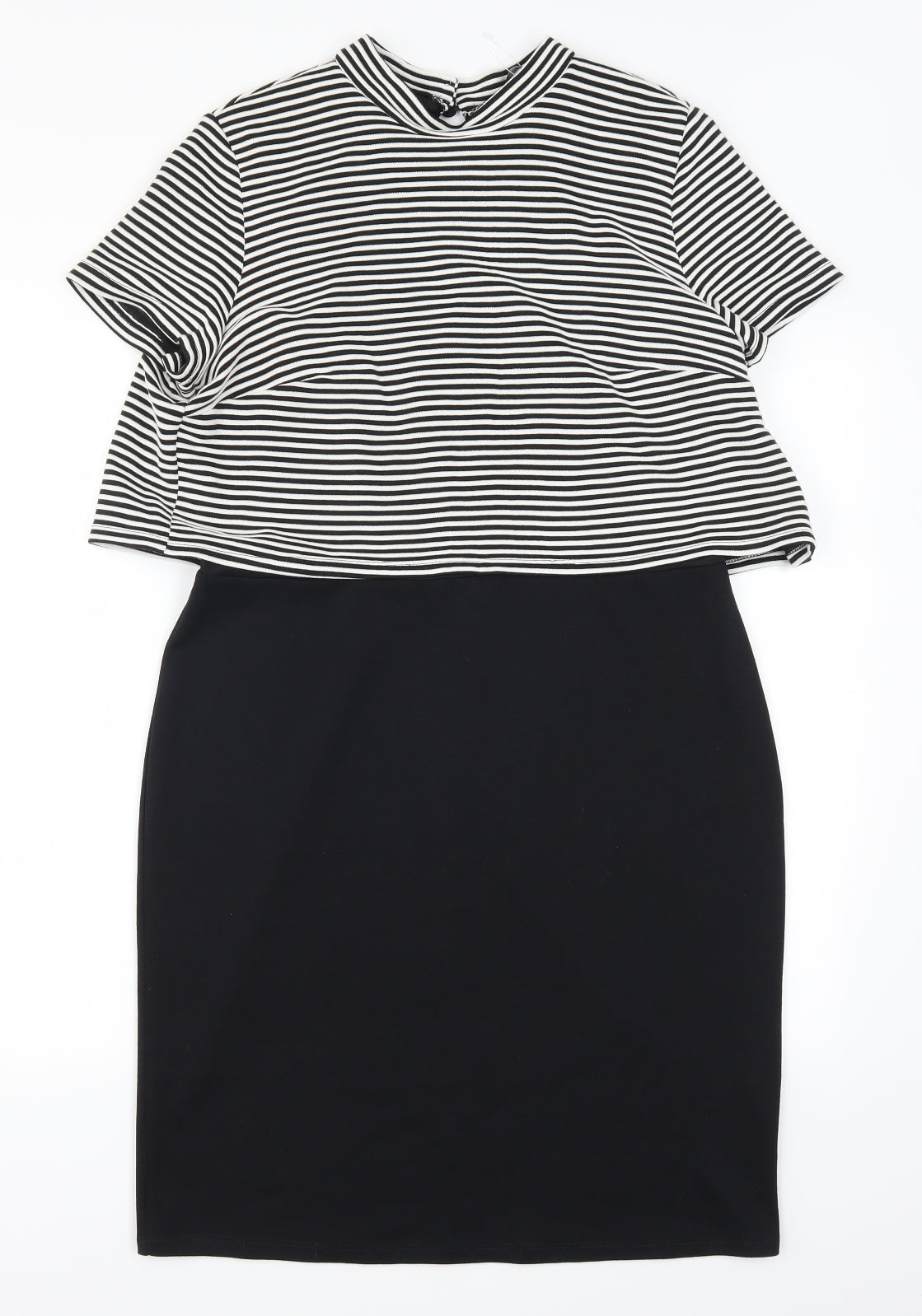 George Womens Black Striped  Pencil Dress  Size 14