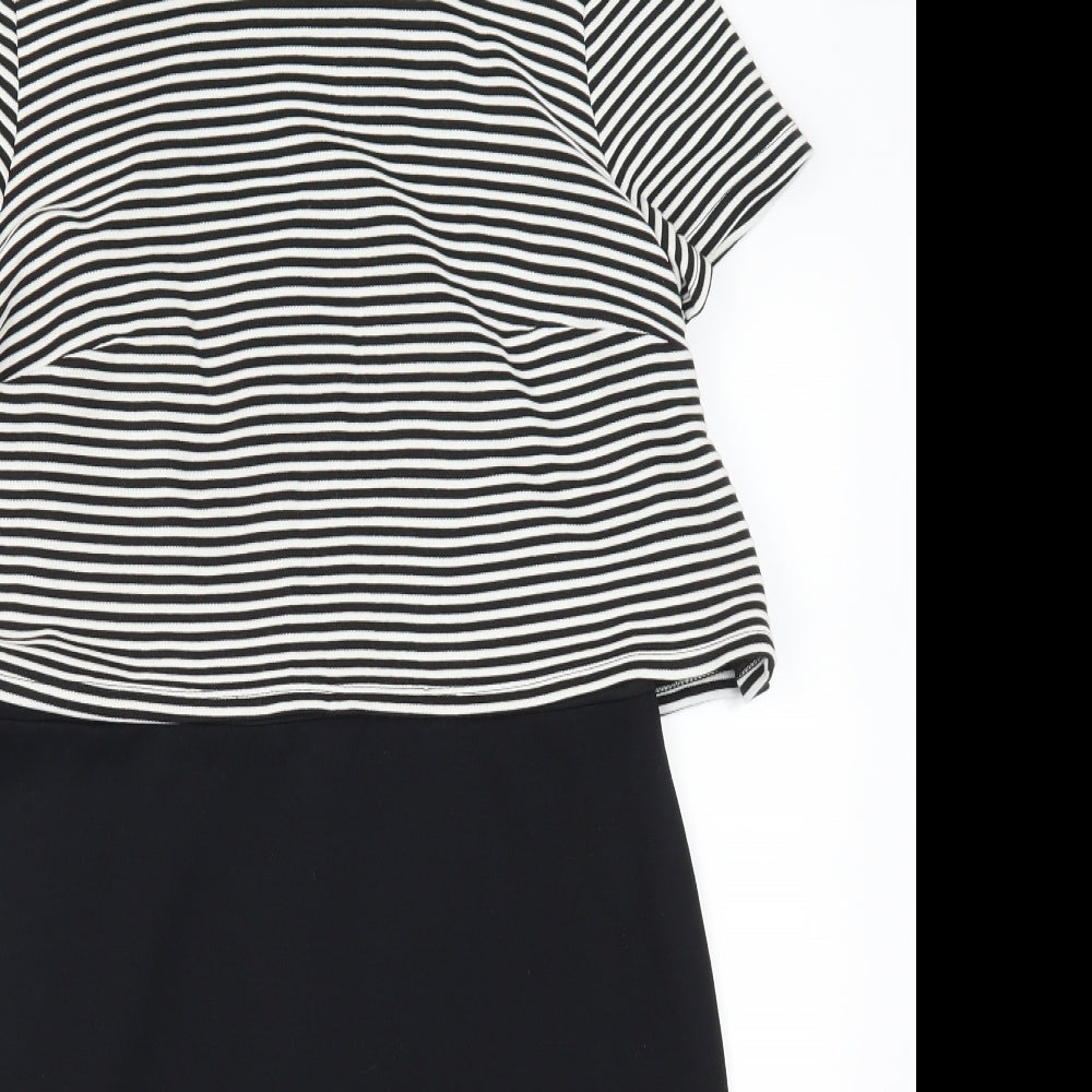 George Womens Black Striped  Pencil Dress  Size 14