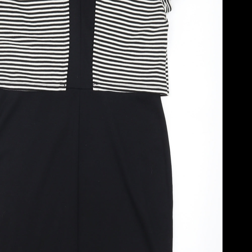 George Womens Black Striped  Pencil Dress  Size 14